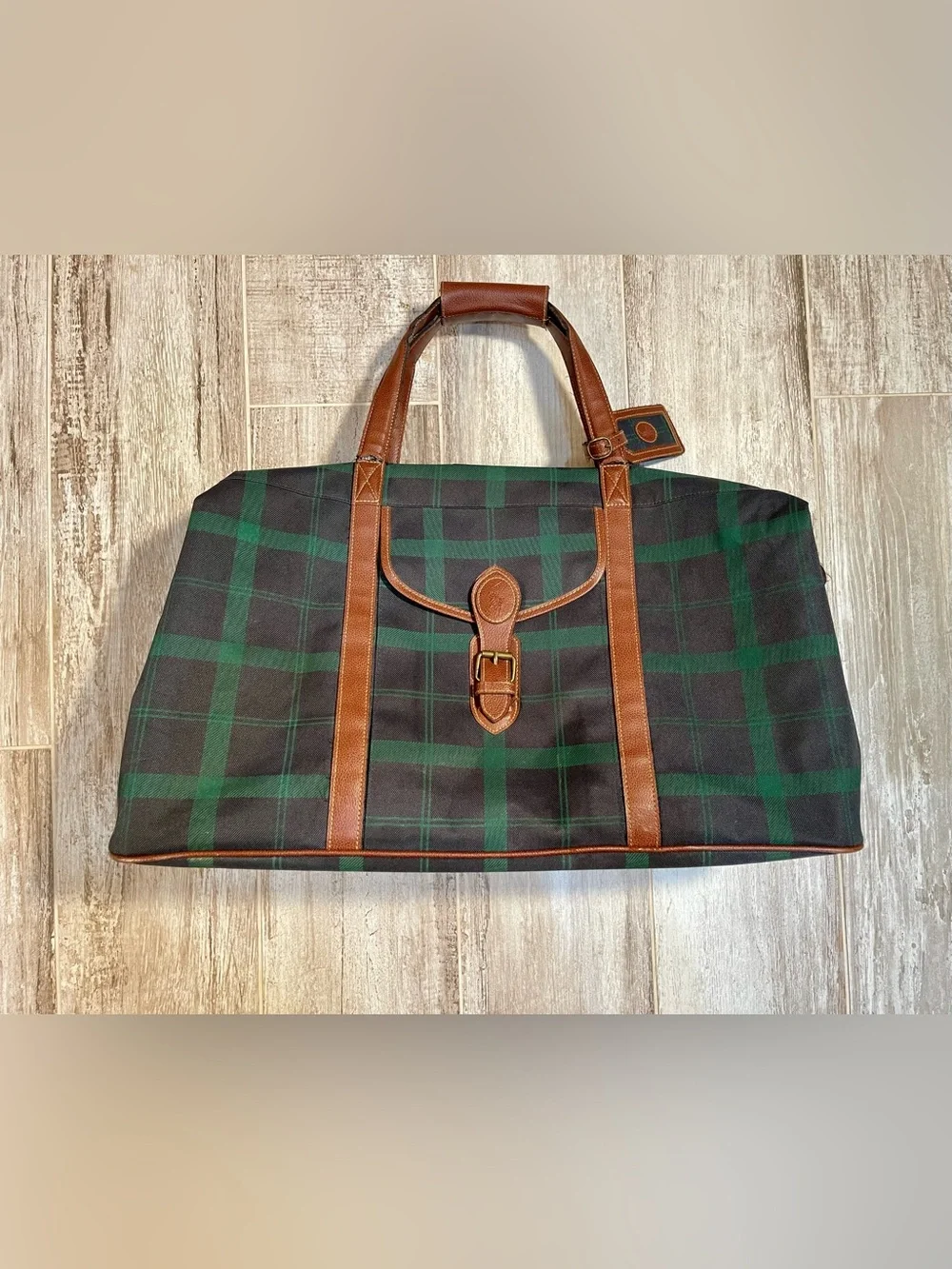 Vintage POLO Ralph Lauren Tartan Plaid Large Duffle Bag Unisex